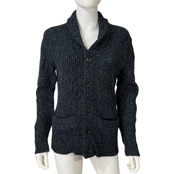 Abercrombie & Fitch Blue Wool Blend Button Front Sweater - Picture 2 of 9